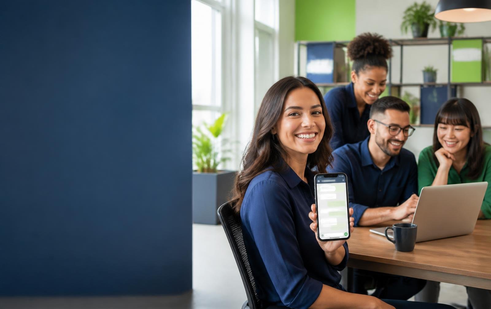 Equipe de atendimento usando o VendeZap para conversar com clientes